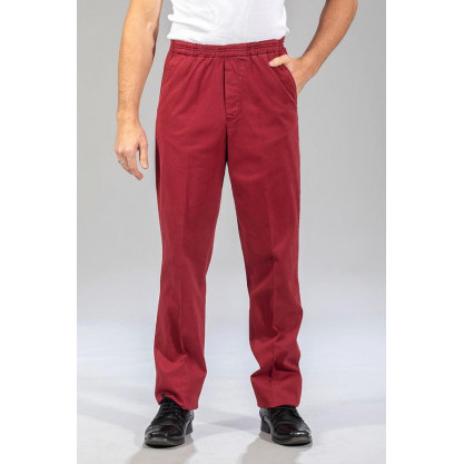 Pantalon élastiqué 2 poches cerise