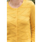 Cardigan 4 coloris T.38 à 56 jaune de face detail