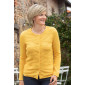 Cardigan 4 coloris T.38 à 56 jaune de face