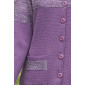 Cardigan 10% laine violet T.38 à 56 détail