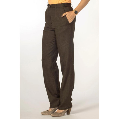 Pantalon ceinture confort T 38 à 56 marron de profil