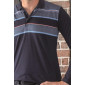 Grenouillère homme polo long bleu détail