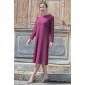 Robe dos croisé coton pressions T38 à 56 - Bordeaux