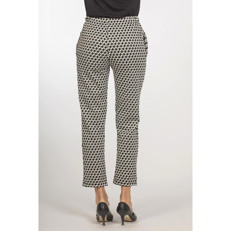 Pantalon élastiqué gris dos